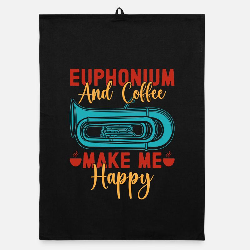 Euphonium Coffee Make Me Happy Baritone Marching Organic dish towel