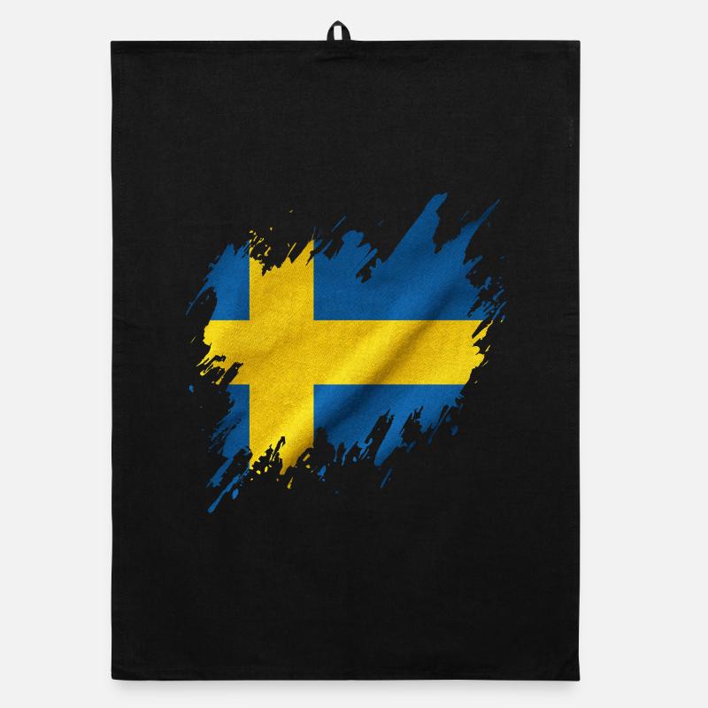 Drapeau de la Suède, style déchiré Torchon bio