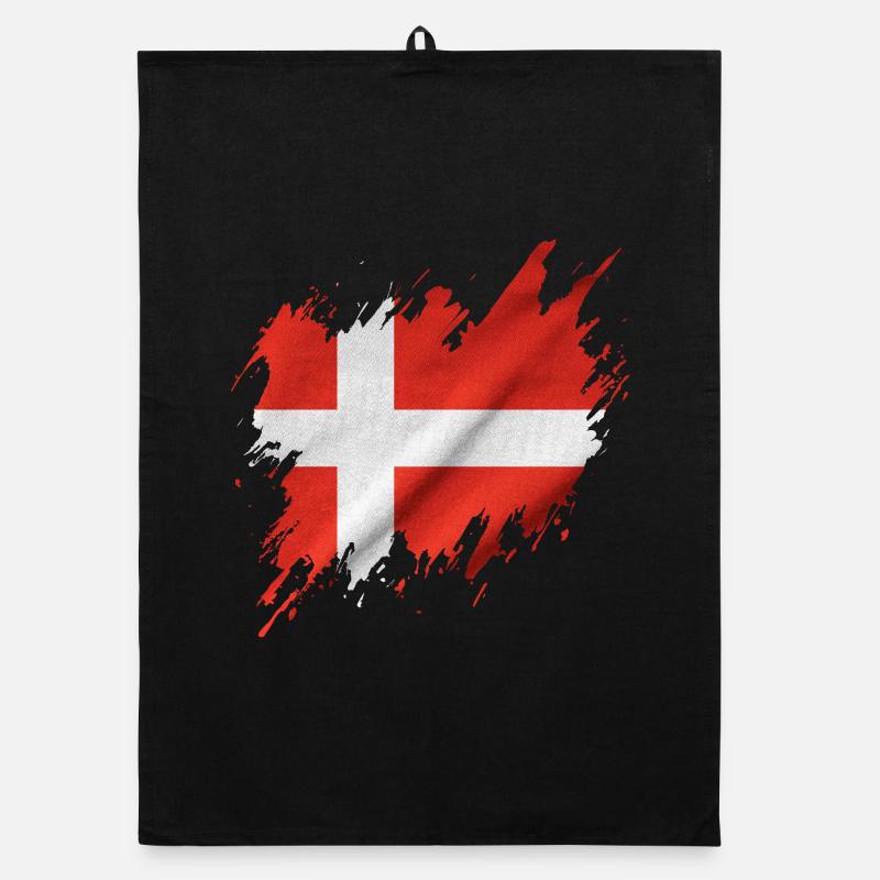 Drapeau du Danemark, style déchiré Torchon bio