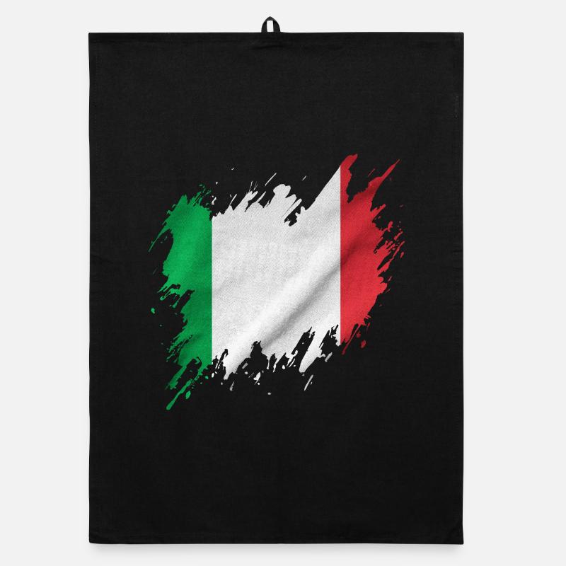 Drapeau italien, style déchiré Torchon bio