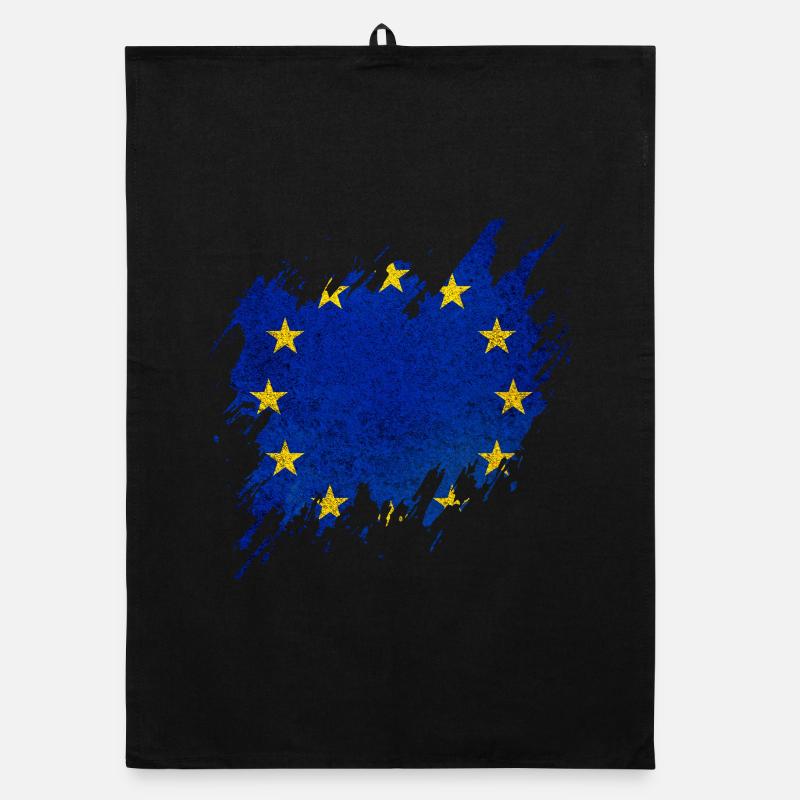 Drapeau de l’Europe, style déchiré Torchon bio