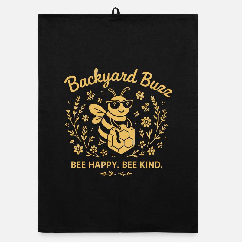 Backyard Buzz Bee Happy Bee Child Organic dish towel