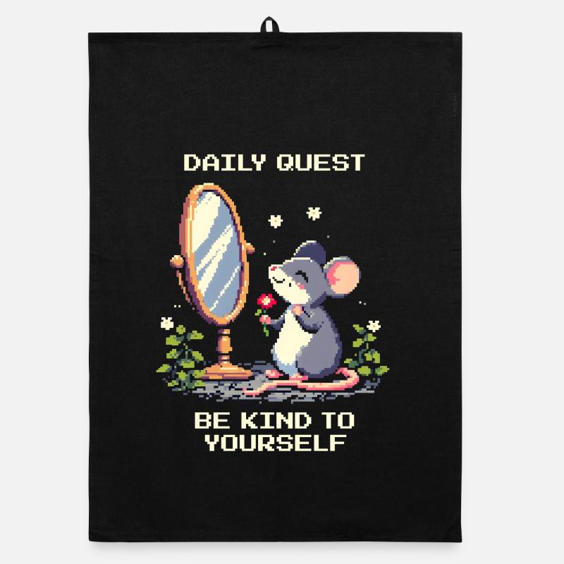Tagesquest: Sei gut zu dir | Selbstliebe, Mindset Organic Geschirrtuch