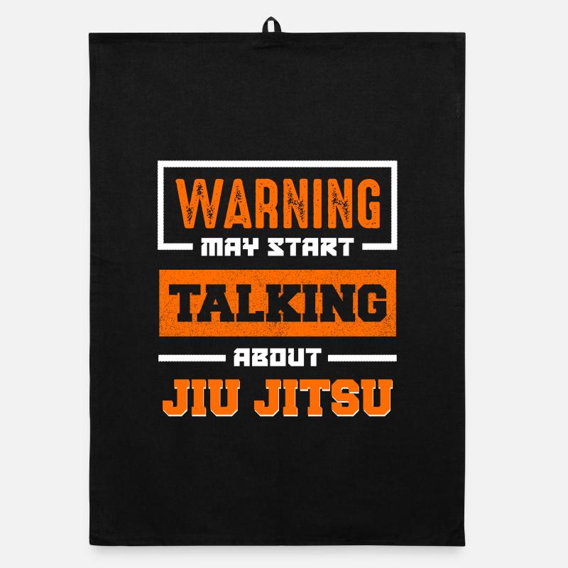 Warnung Jiu Jitsu Gesprächsthema Organic Geschirrtuch