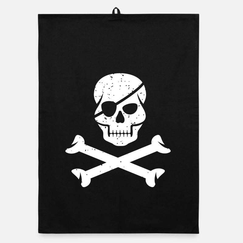 Nautic Design Skull and Crossbones Flag Pirate Organic dish towel