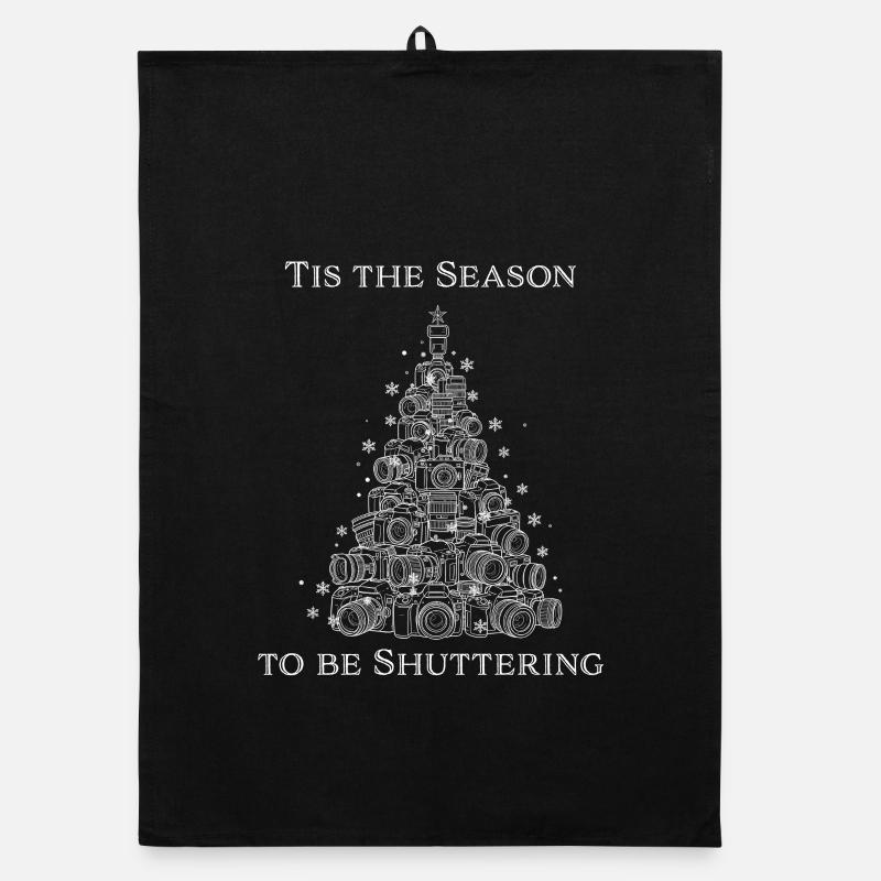Xmas Camera Tree - Photography Gift Organic dish towel