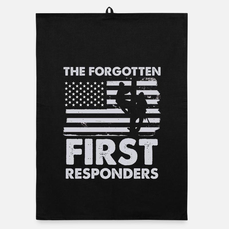 Forgotten First Responders Flag Organic dish towel