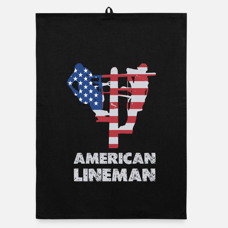 Silhouette du drapeau du monteur de lignes américain Torchon bio