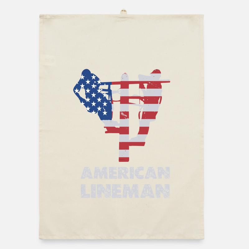 Silhouette du drapeau du monteur de lignes américain Torchon bio