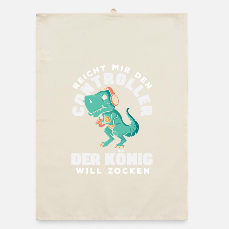 Reicht mir den Controller – König will zocken Organic Geschirrtuch