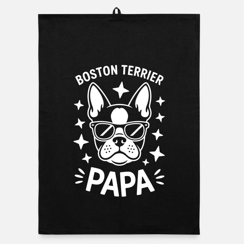 Boston Terrier Saying Dad Boston Terrier Gift Organic dish towel