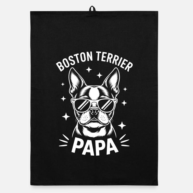 Boston Terrier Spruch Papa Boston Terrier Geschenk Organic Geschirrtuch