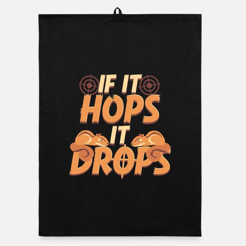 Eichhörnchenjäger Baumratte If It Hops It Drops Organic Geschirrtuch