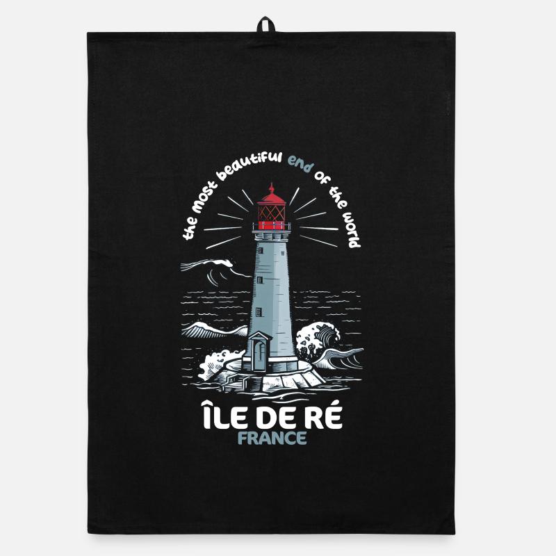 Ile de Ré Voyage Charente Maritimer Leuchtturm Organic Geschirrtuch