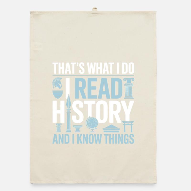 I Read History and Know Things Cute Book Lovers Organic dish towel
