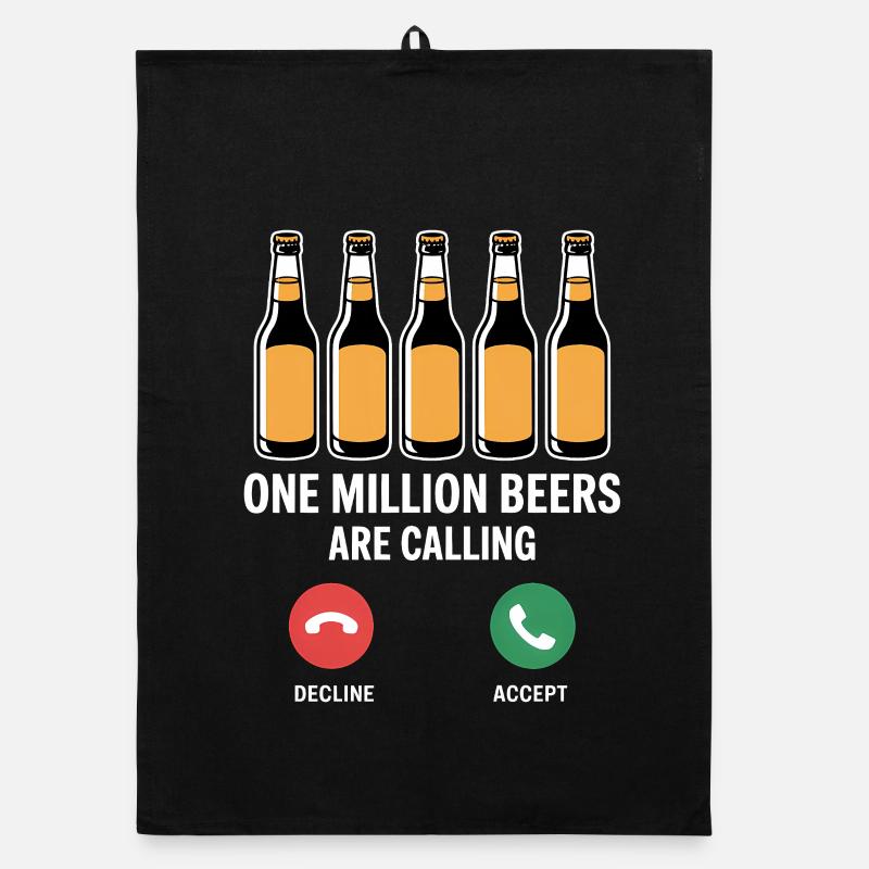 Un million de bières vous appellent - Funny Drinking Mem Torchon bio