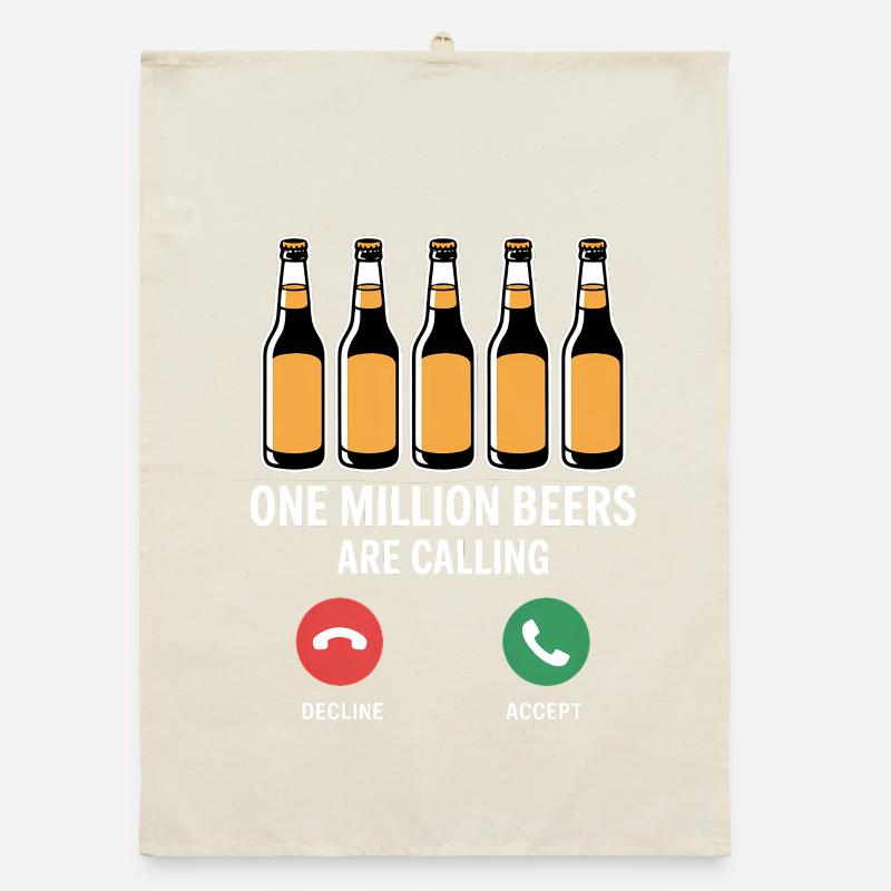 One MIllion Beers is calling - Funny Drinking Mem Organic Geschirrtuch