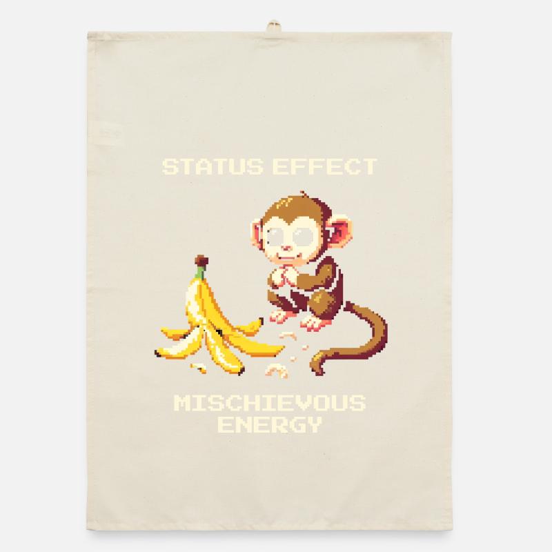 Status Effect: Mischievous Energy | Monkey joke Organic dish towel