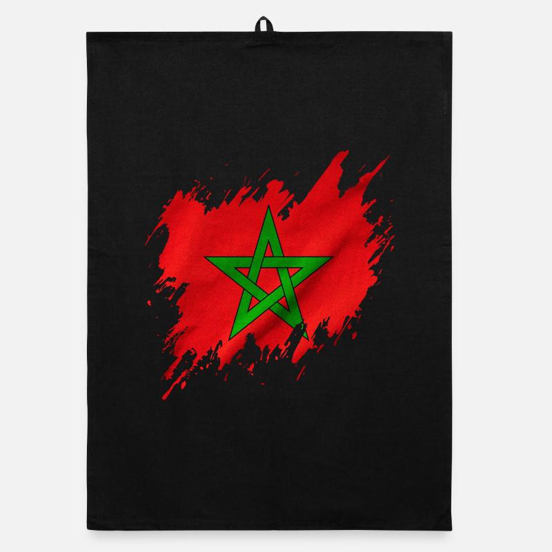 Drapeau du Maroc dans le style déchiré Torchon bio