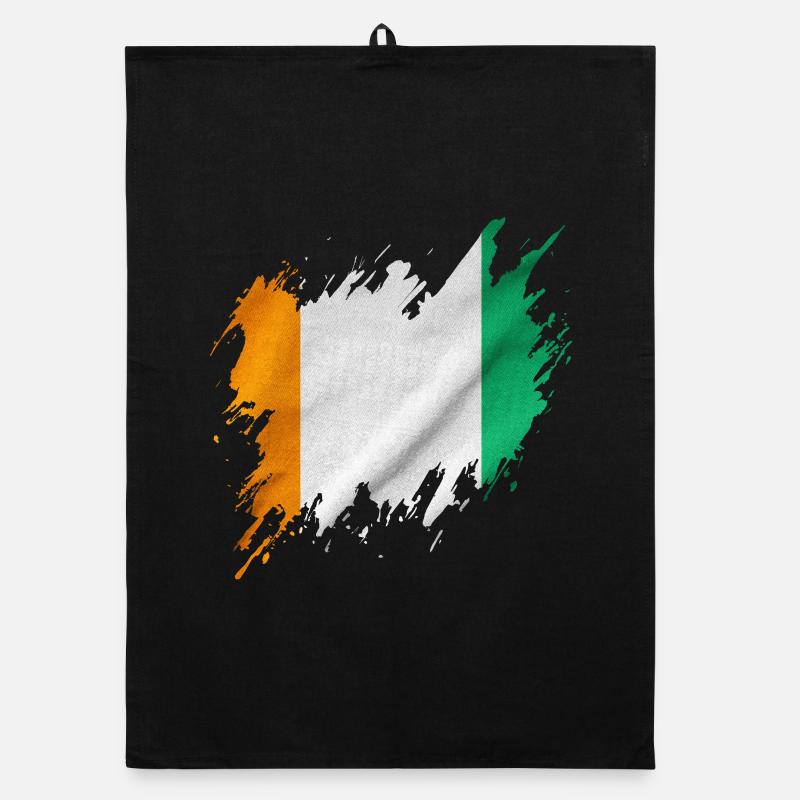 Drapeau de la Côte d’Ivoire dans un style déchiré Torchon bio