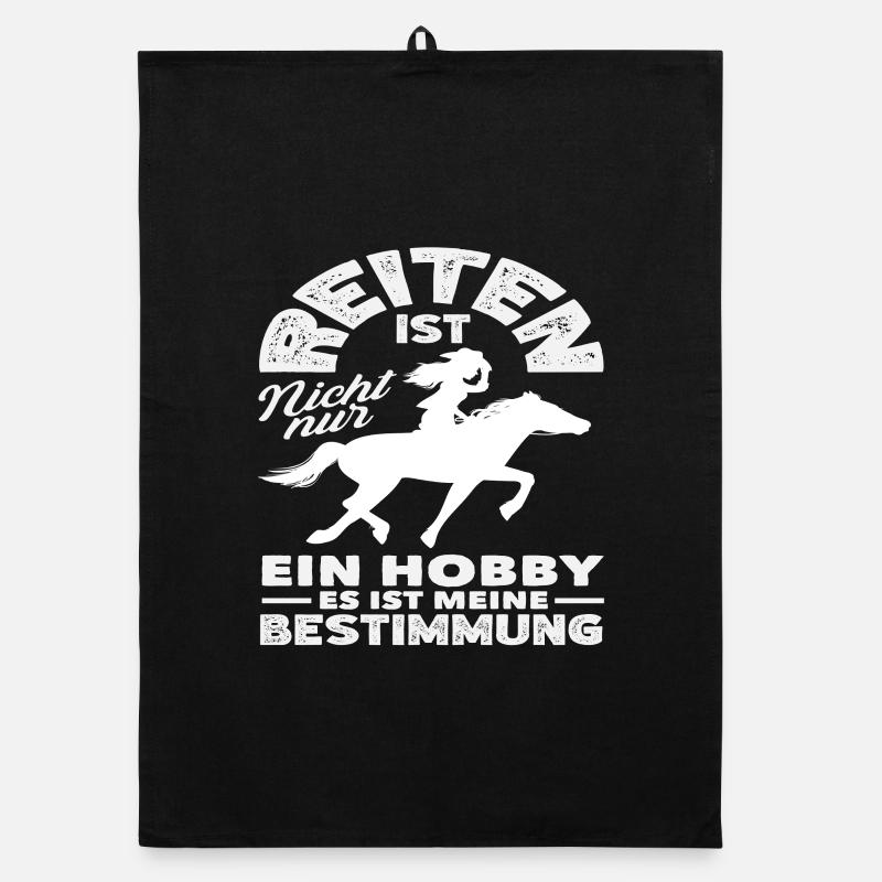 Hobby Bestimmung Pferdemädchen Reiten Ponyfans Organic Geschirrtuch