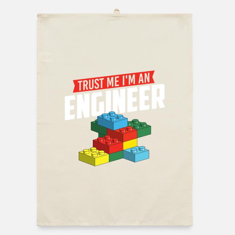 Trust Me I’m An Engineer Brick Builder Block Build Organic dish towel