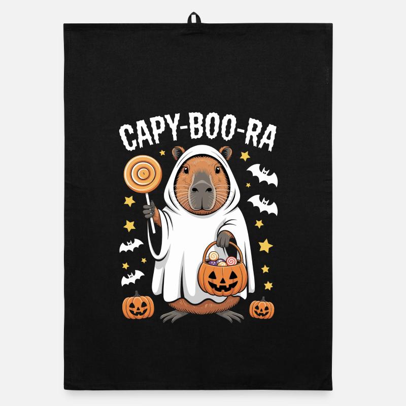Capybara Halloween Capy-Boo-Ra Fun Torchon bio