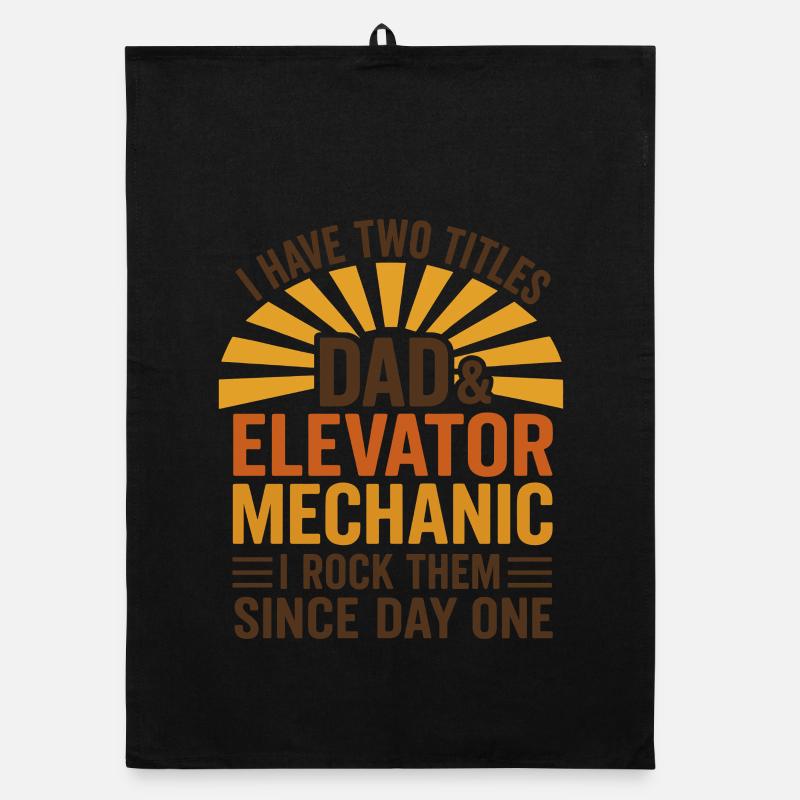 Elevator Mechanic - Dad And Elevator Mechanic Organic Geschirrtuch