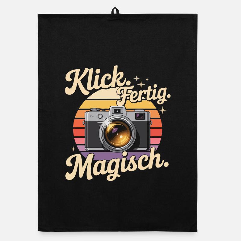 Click Done Magical Retro Camera Enthusiasts Organic dish towel