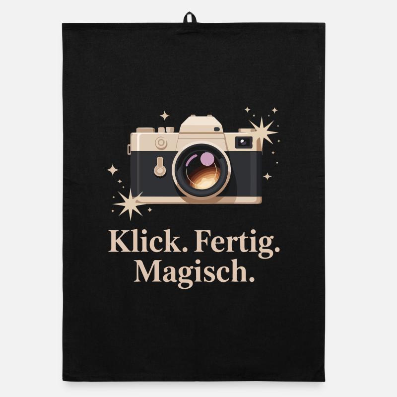 Click Done Magical Retro Camera Enthusiasts Organic dish towel