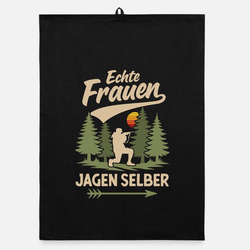 Chasse à la chasseuse Chasse Permis de chasse du chasseur Torchon bio