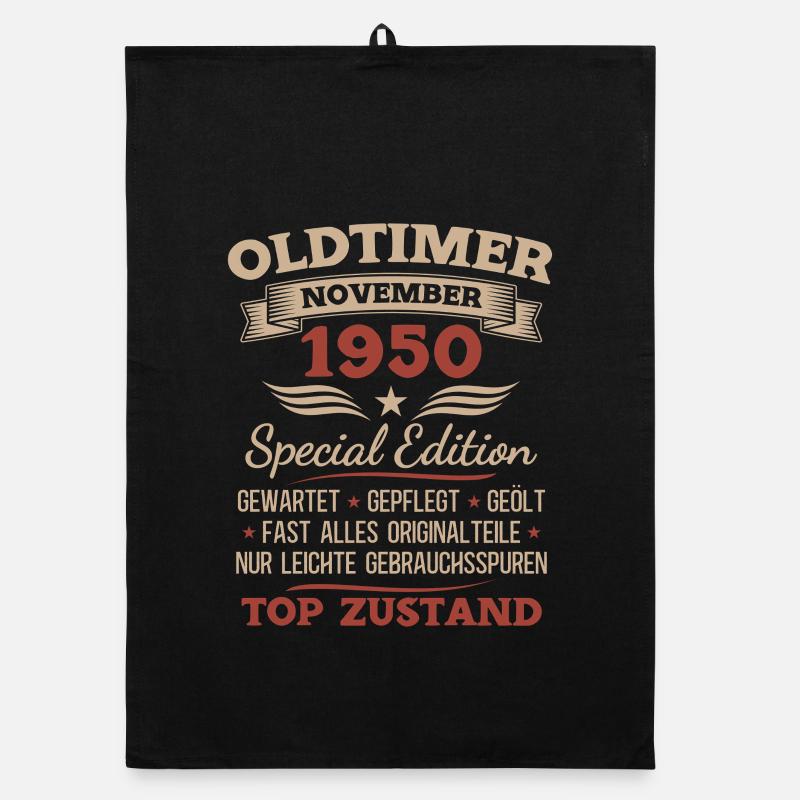 75. Geburtstag Geschenk Oldtimer November 1950 Organic Geschirrtuch