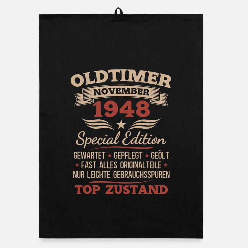 77. Geburtstag Geschenk Oldtimer November 1948 Organic Geschirrtuch