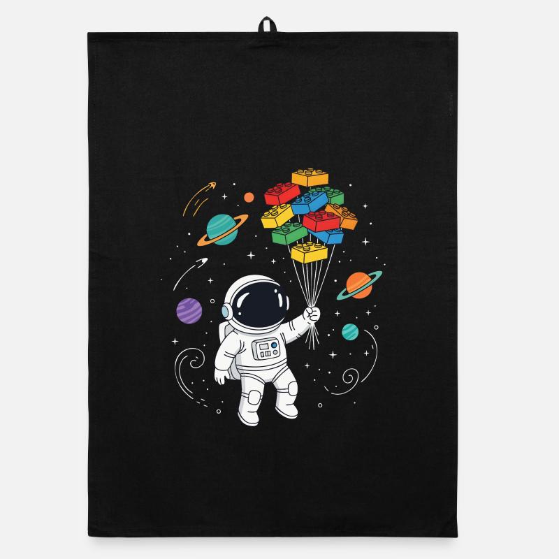 Astronaut Building Blocks Space Brick Builder Organic dish towel