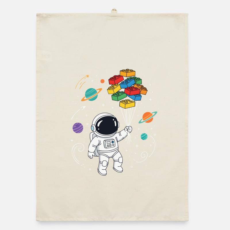 Astronaut Building Blocks Space Brick Builder Organic dish towel