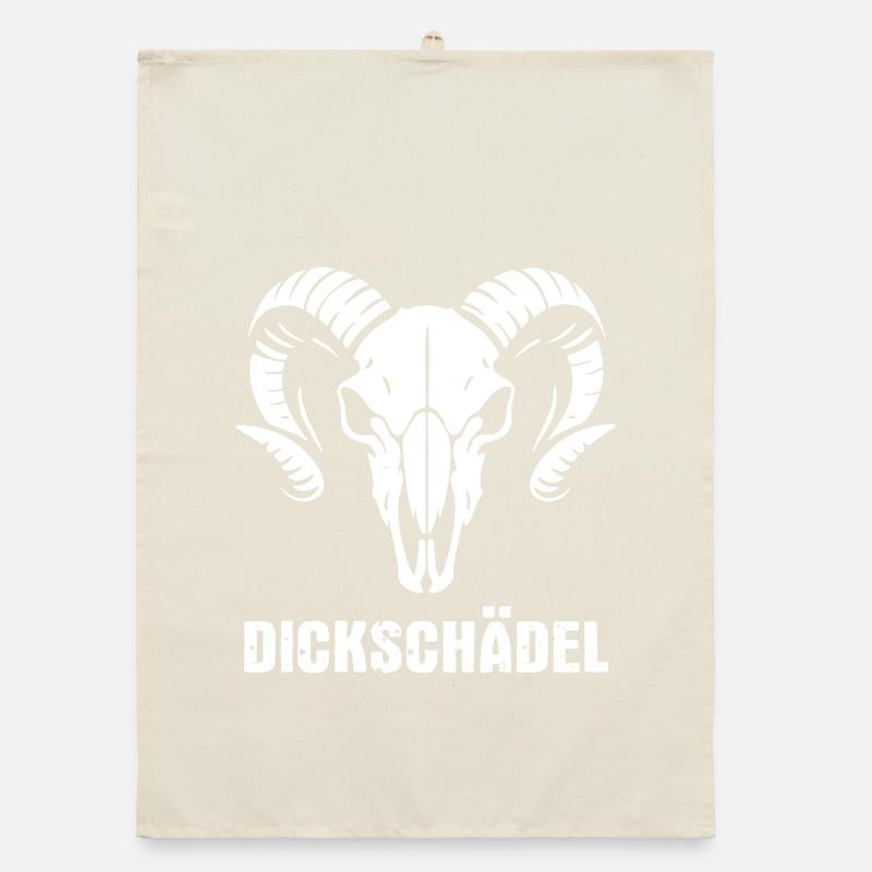 Ram's Head Skull with Horns - Thick Skull Organic dish towel