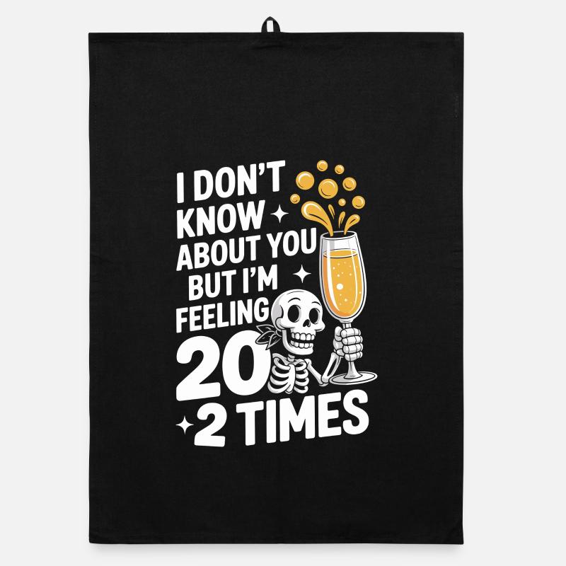Skeleton Cheers 40e anniversaire Torchon bio