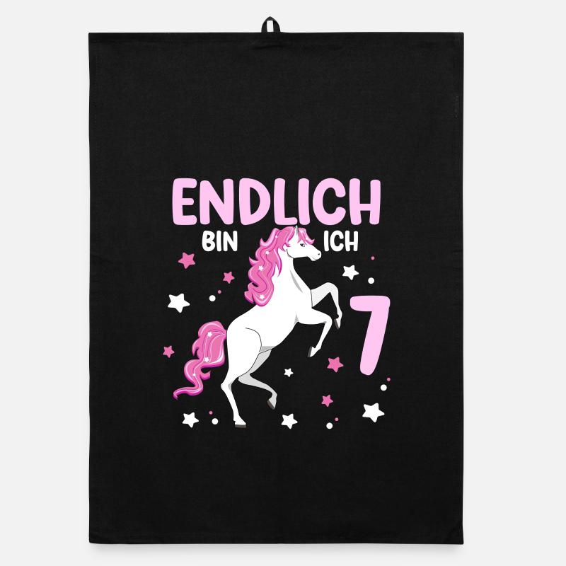 7 Jahre alt Pferd Endlich Bin Ich 7 Mädchen 7. Organic Geschirrtuch