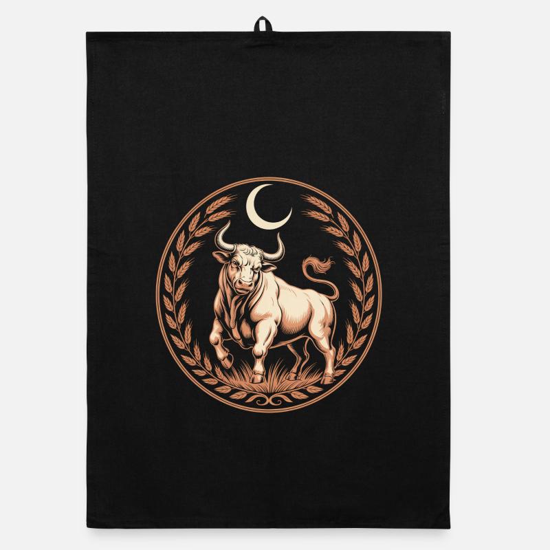 Stier Sternzeichen Mond Lorbeer Kräftiger Taurus Organic Geschirrtuch