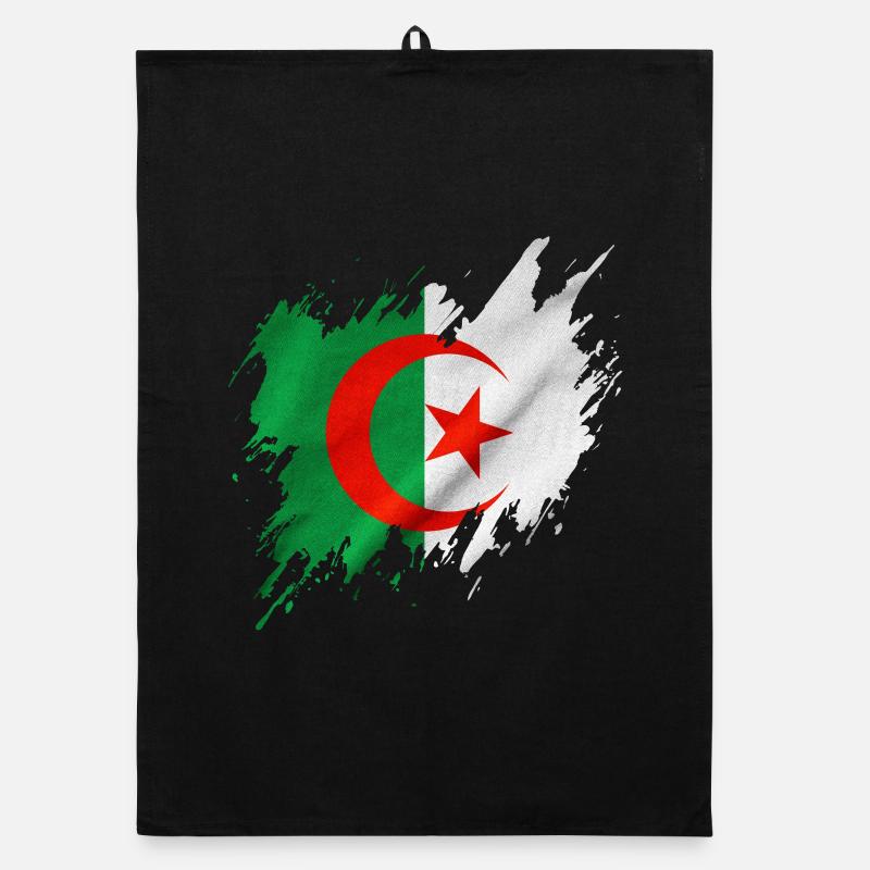 Algeria flag, torn style Organic dish towel