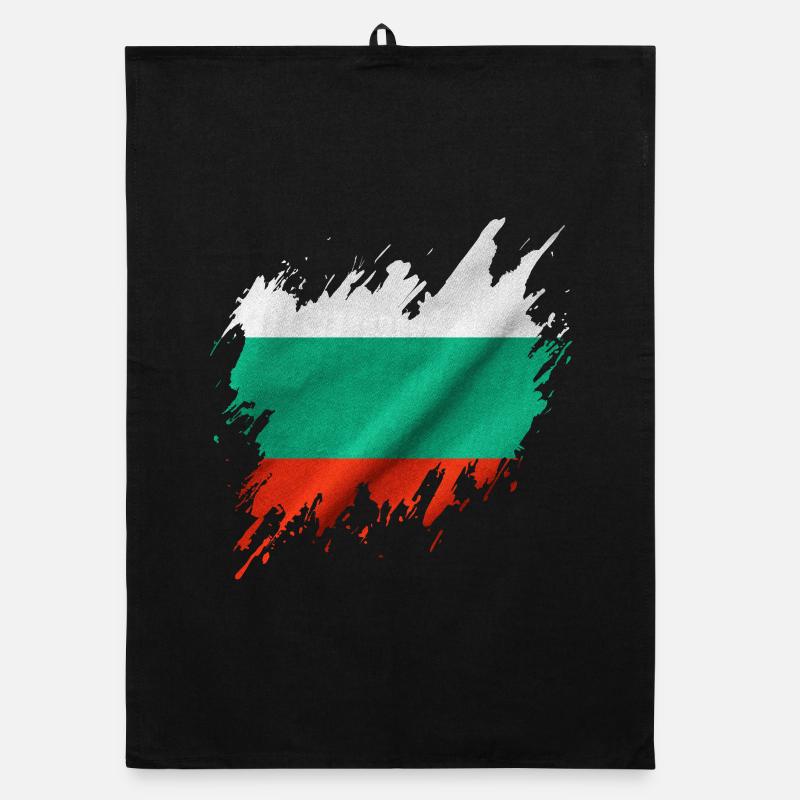 Drapeau bulgare, style déchiré Torchon bio