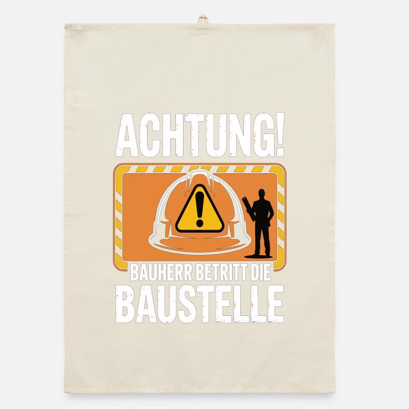 Attention: Builder enters the construction site Organic dish towel