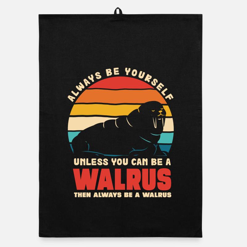 Walrus Selbstbewusstsein Retro Organic Geschirrtuch