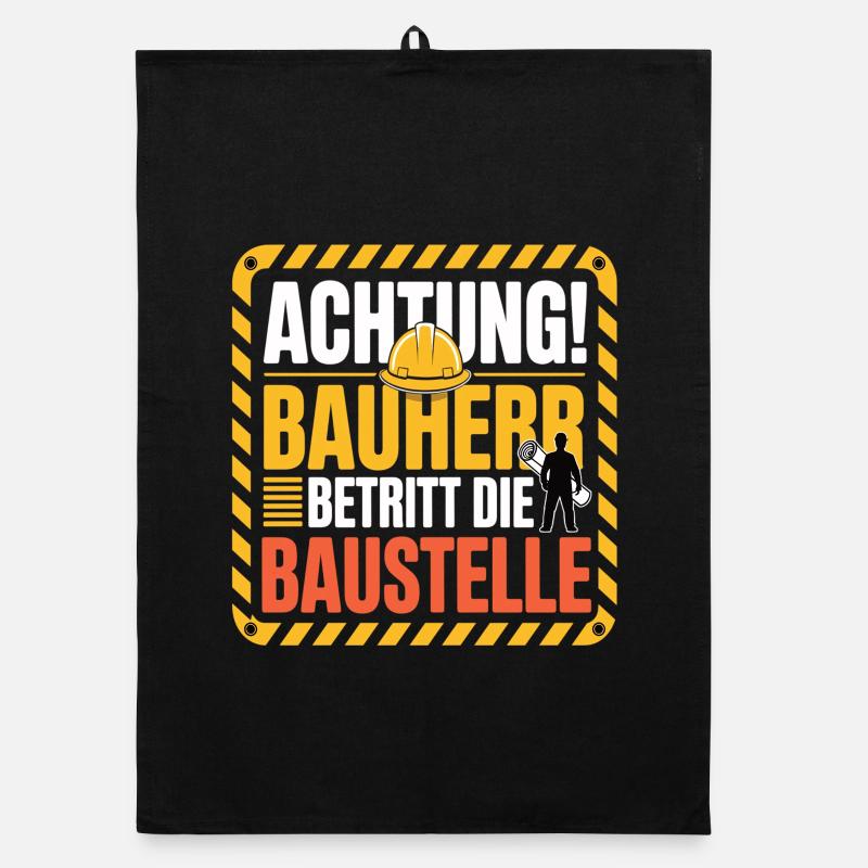 Attention: Builder enters the construction site Organic dish towel