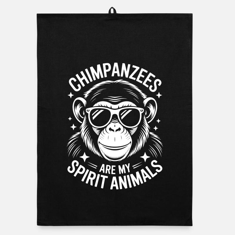 Schimpanse Spruch Affe Lustige Schimpanse Geschenk Organic Geschirrtuch