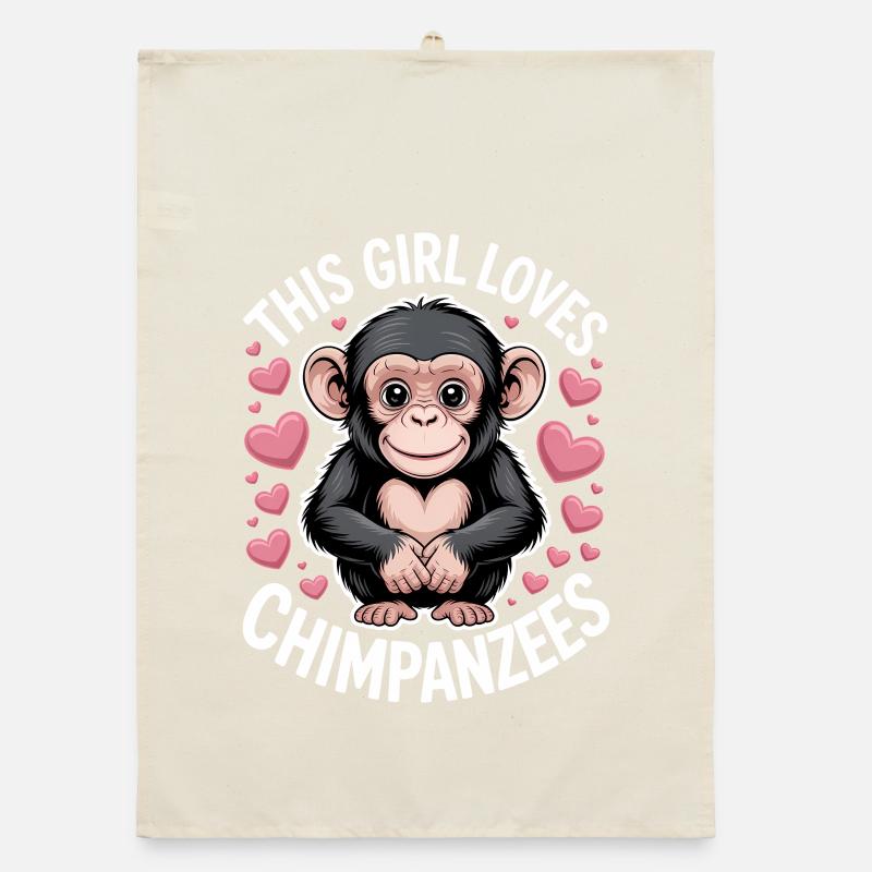 Chimpanzee Saying Monkey Funny Chimpanzee Gift Organic dish towel