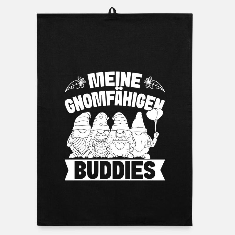 Dwarves Motif My Gnome Capable Buddies Dwarf Organic dish towel