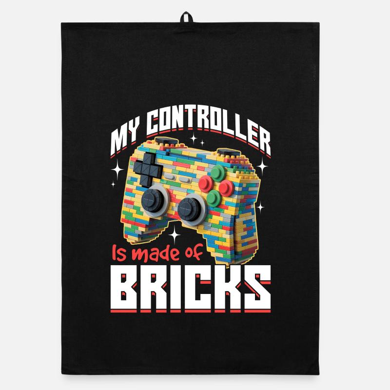 Building Blocks Gamer Gaming Brick Builder Organic Geschirrtuch