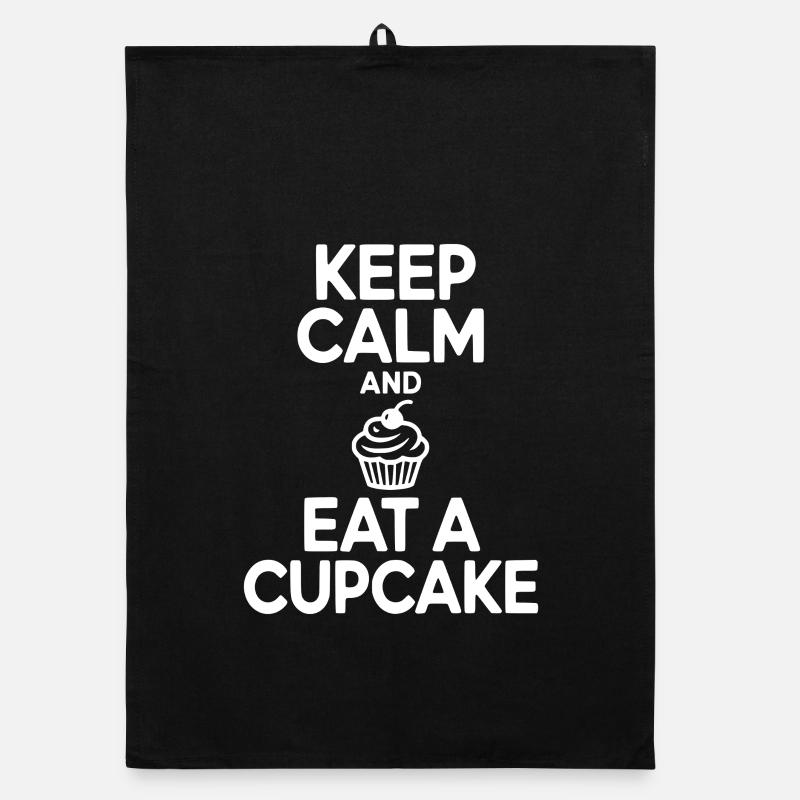 Keep Calm and Eat a Cupcake Organic dish towel
