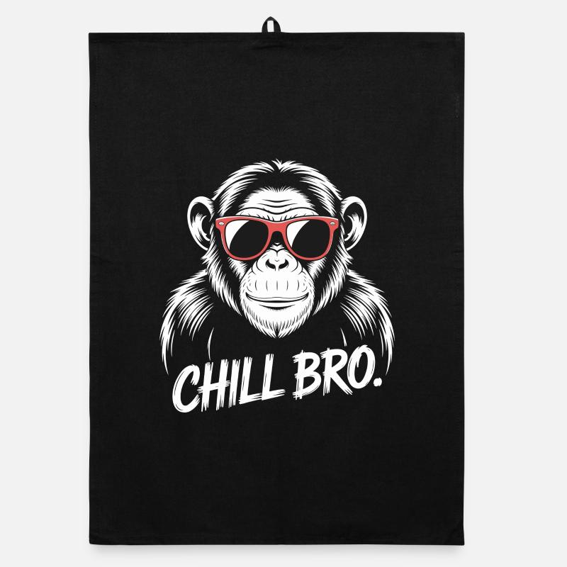 Chill Bro Monkey avec des lunettes de soleil Torchon bio